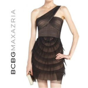 BCBGMaxAzria Ella Black/Nude Cocktail Dress